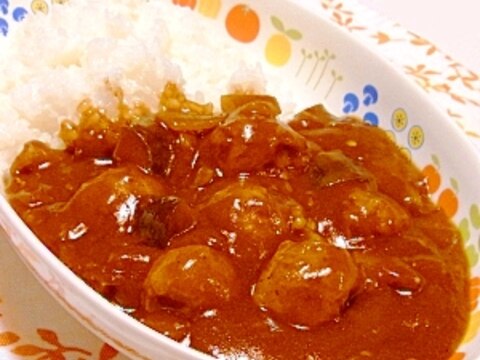 ナスとチキンボールのトマトカレー